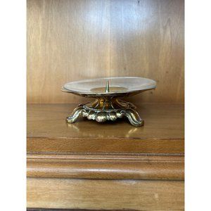 80’s Brass Candle Holder With Glass Shield